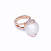 Baby Armadillo™ White Pearl + Pink Diamond ring