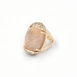 Baby Armadillo™ Sunstone Ring + Rustic Diamonds